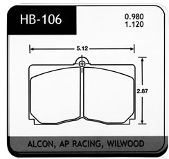 Brake Pad, Hawk, HB106 Series