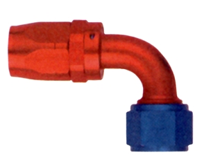 HOSE FITTING, 90 DEGREE, SWIVEL, ALUMINUM