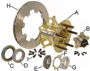 HUB KIT, STEEL, COG DRIVE, 8 BOLT ROTOR