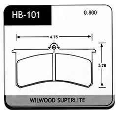 BRAKE PAD, HAWK, HB-101 SERIES, COLEMAN / WILWOOD