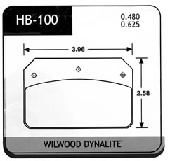 BRAKE PAD, HAWK, HB-100 SERIES, WILWOOD DYNALITE