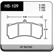 BRAKE PAD, HAWK, HB-109 SERIES, COLEMAN / AP RACING / ALCON