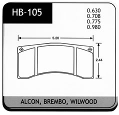 BRAKE PAD, HAWK, HB-105 SERIES,  COLEMAN / AP RACING