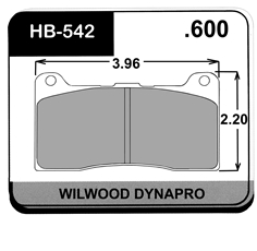BRAKE PAD, HAWK, HB542E, BLUE 9012, .600" THICK (WILWOOD CALIPER)
