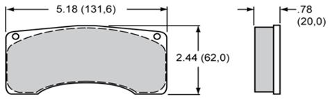 BRAKE PAD, WILWOOD, COLEMAN SERIES III, "A", PAD 9220