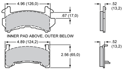 BRAKE PAD, WILWOOD, GM METRIC, PAD D154